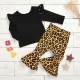 Cross-border girls' European and American autumn and winter set, brown and green long-sleeved romper with sunflower print briefs