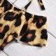 Girls' cross-border daisy and leopard print, two-piece swimsuit with knotted sides, exclusively for export on Amazon AliExpress