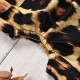 Girls' cross-border daisy and leopard print, two-piece swimsuit with knotted sides, exclusively for export on Amazon AliExpress
