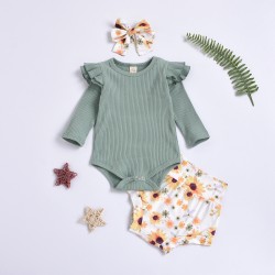 Cross-border Amazon foreign trade supply of INS spring, autumn and winter infant and toddler clothing, rainbow striped embroidered long-sleeved top and T-shirt