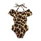 Girls' cross-border daisy and leopard print, two-piece swimsuit with knotted sides, exclusively for export on Amazon AliExpress