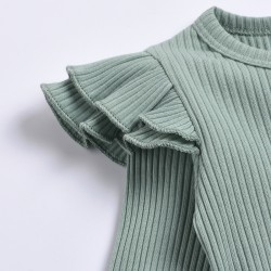 Supply of INS spring, autumn and winter infant and toddler clothing, rainbow striped embroidered long-sleeved top and T-shirt