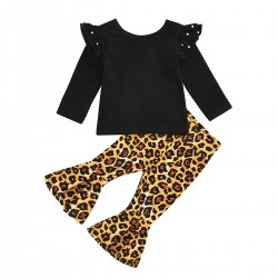 Cross-border girls' European and American autumn and winter set, brown and green long-sleeved romper with sunflower print briefs