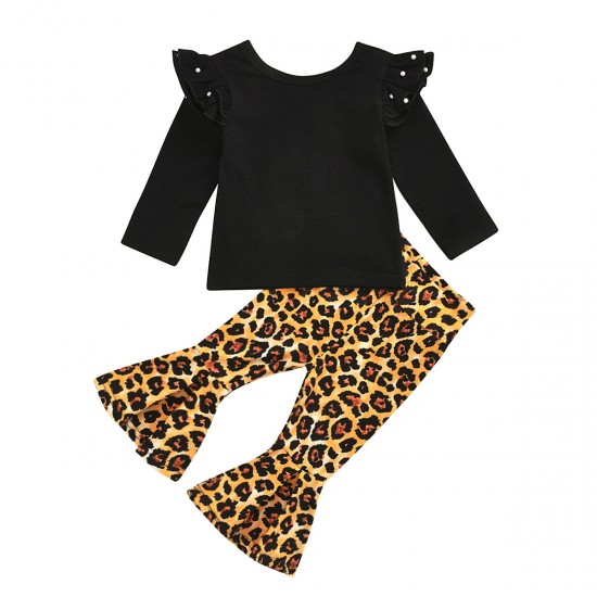 Cross-border girls' European and American autumn and winter set, brown and green long-sleeved romper with sunflower print briefs