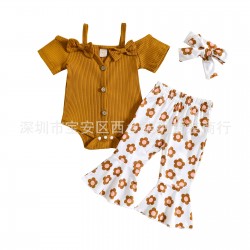 Foreign trade children's clothing: Two-color newborn skull sweatshirt, long-sleeved hooded triangle romper for autumn and winter.