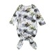 Spring, autumn, and winter children's clothing for export: rainbow embroidered long-sleeved sweatshirt, black top, geometric print, casual pants set.