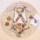 Girls' summer sweet solid color short-sleeved shorts set, daisy pattern, breathable and comfortable pullover sister pants set.