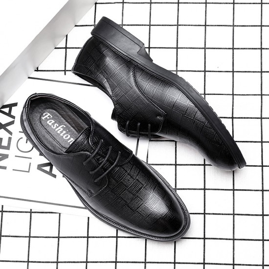 Men's business formal leather shoes, premium-looking, pointed-toe, height-enhancing casual shoes, British-style groom's wedding shoes, genuine leather soft leather. Suits