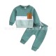 New cross-border autumn children's sweatshirt and sweatpants two-piece set for girls, fashionable long-sleeved pants for boys.