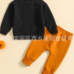 Foreign trade children's clothing: Boys' plain, short-sleeved, rolled-up sleeve two-piece suit, fashionable and casual wholesale.