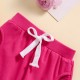 Cross-border solid color stand-up collar shirt set, boys' summer short-sleeved two-piece, wooden button set.