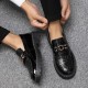 Spring and summer shiny casual leather shoes, men's slip-on loafers, youth Korean-style trendy British slip-on loafers.