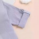 Foreign Trade Children's Set, Stand-Up Collar, Rolled-Up Sleeve, Three-Quarter Sleeve Trouser Set, Spring and Autumn Boys' Casual Solid Color Cotton and Linen Two-Piece Set