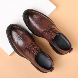 New Summer Men's Leather Shoes, Trendy Business Formal Wedding Shoes, Breathable Korean Style Sandals with Thick Soles