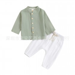 2024 new children's Christmas set: Santa Claus and Christmas tree print, long-sleeved pants, two-piece loungewear.