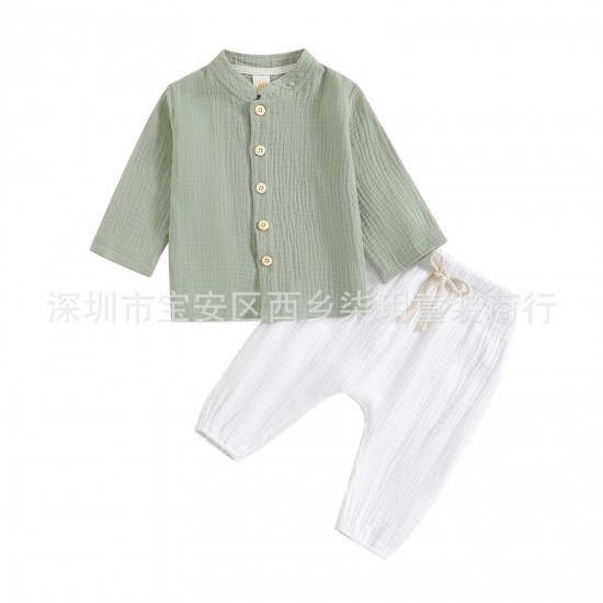 2024 new children's Christmas set: Santa Claus and Christmas tree print, long-sleeved pants, two-piece loungewear.