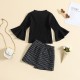 Cross-border supply: spring and autumn pink round-neck flying-sleeve romper with floral print and long-sleeved pants