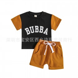 Cross-border newborn clothing for boys and girls, long-sleeved pullovers with rugby-printed MOM triangle jumpsuits.