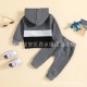 Summer children's round-neck, loose-fitting shorts with elasticated adjustment, simple three-color two-piece set for infants and toddlers.