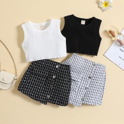 New arrivals: summer girls' casual letter-printed short-sleeved and long-sleeved two-piece set for wholesale and foreign trade
