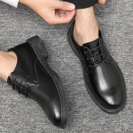 Cross-border delivery Men's business formal leather shoes, soft-soled, breathable casual shoes, youth black work shoes.
