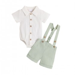 Cute European and American summer casual children's clothing: shoulder-tied floral print. Ribbed elastic waist jumpsuit