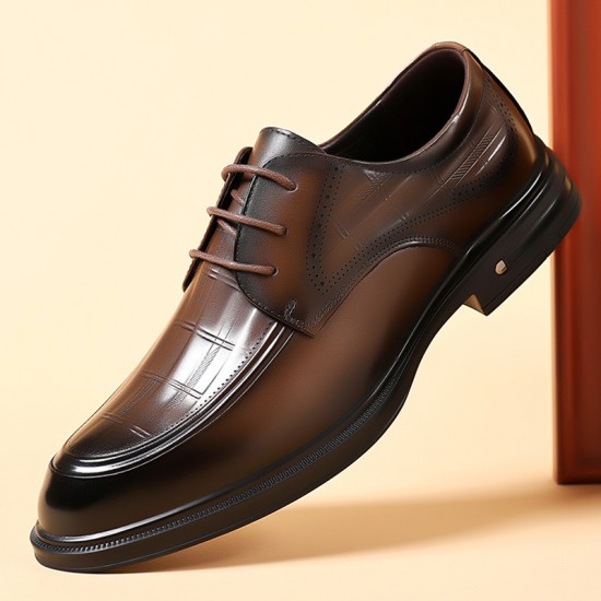 2024 autumn new top-grain cowhide men's high-end, breathable British-style formal business, groom's wedding shoes