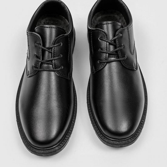 Summer men's black business and formal leather shoes, British work shoes, black soft-soled suit, groom's wedding shoes.
