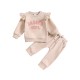 Foreign Trade Solid Color Boys' Short-Sleeved Stand-Up Collar Set, Summer Children's Short-Piece Trouser Set with Rolled-Up Hems