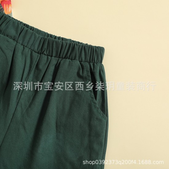 Amazon cross-border children's clothing: autumn and winter boys and girls casual harem pants set, solid color, loose, breathable top and pants. Amazon cross-border children's clothing: autumn and winter boys and girls casual harem pants set, solid color, loose, breathable top and pants.