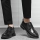 Spring and summer men's business formal casual shoes, Korean-style pointed-toe thin wedding shoes, black work shoes.
