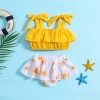 Children's Clothing, New Summer Girl's Multi-Color Pure Cotton Short-Piece Trouser Set with Rolled-Up Hems Wholesale baby clothing