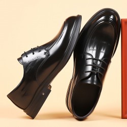 Autumn new top-grain cowhide men's high-end, breathable British-style formal business, groom's wedding shoes