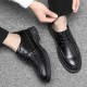 Spring and summer men's business formal casual shoes, Korean-style pointed-toe thin wedding shoes, black work shoes.