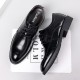 Men's business formal leather shoes, new genuine leather casual shoes, breathable, soft-soled, soft-surface British wedding shoes.