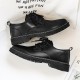 Spring men's breathable black British-style casual leather shoes, business formal for young men, round-toe Martin shoes for men.