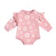 Cross-border autumn and winter new styles: baby girl's 1-6 month old romper, zippered romper with covered arms and legs, small floral print and headscarf.