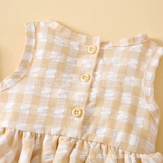 Cross-border autumn and winter children's clothing: Brown newborn baby pullover, long-sleeved triangle romper with animal print.