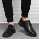 Winter casual leather shoes for men, business formal, black groom's wedding shoes, youth British pointed-toe suit shoes