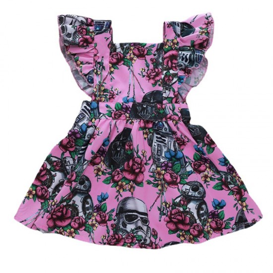 Foreign trade spring and autumn baby girls' clothing: printed round neck, buttoned, casual, comfortable long-sleeved sweatshirt set.