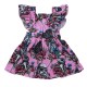 Foreign trade spring and autumn baby girls' clothing: printed round neck, buttoned, casual, comfortable long-sleeved sweatshirt set.