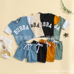Cross-border newborn clothing for boys and girls, long-sleeved pullovers with rugby-printed MOM triangle jumpsuits.