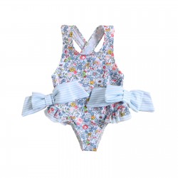 Cross-border Exclusive: Hot-selling Yellow Sunflower Print Cross-strap Triangle Drawstring Swimsuit, Two-Piece Set