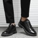 Autumn and winter men's casual leather shoes, lace-up Martin boots, Korean-style sneakers, breathable low-top shoes, work shoes, Martin boots for men