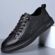 2023 Spring Top-Grain Cowhide Sneakers, Genuine Leather Men's Shoes, Live-Streaming Wholesale, Handmade Men's Slip-On Leather Shoes