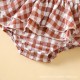 Cross-border autumn and winter children's clothing: Brown newborn baby pullover, long-sleeved triangle romper with animal print.