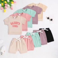 Cross-border girls' princess-style pure cotton round-neck top with lace short-sleeved T-shirt, featuring cartoon animal dessert shop embroidery.