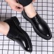 Men's business formal leather shoes, genuine leather pointed-toe, breathable, casual black soft sole, groom's wedding shoes.
