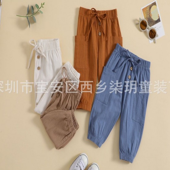 Cross-border Children's Clothing: Spring/Autumn Colorblock Cotton and Linen Stand-up Collar Loungewear, Long-sleeved Two-Piece Trousers for Boys Aged 1-3