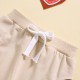 Cross-border children's set. Sweet and fashionable heart-shaped pullover sweatshirt for infants and toddlers aged 0-2 years, with dragon fruit-colored baby girl sweatpants.